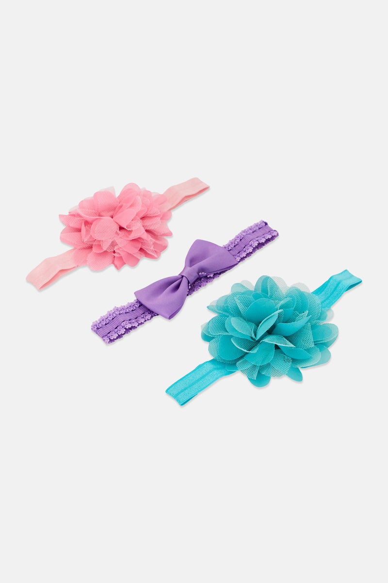 Expressions Toddlers Girl 3 Pieces Floral Headwrap, Multicolor - Image 3